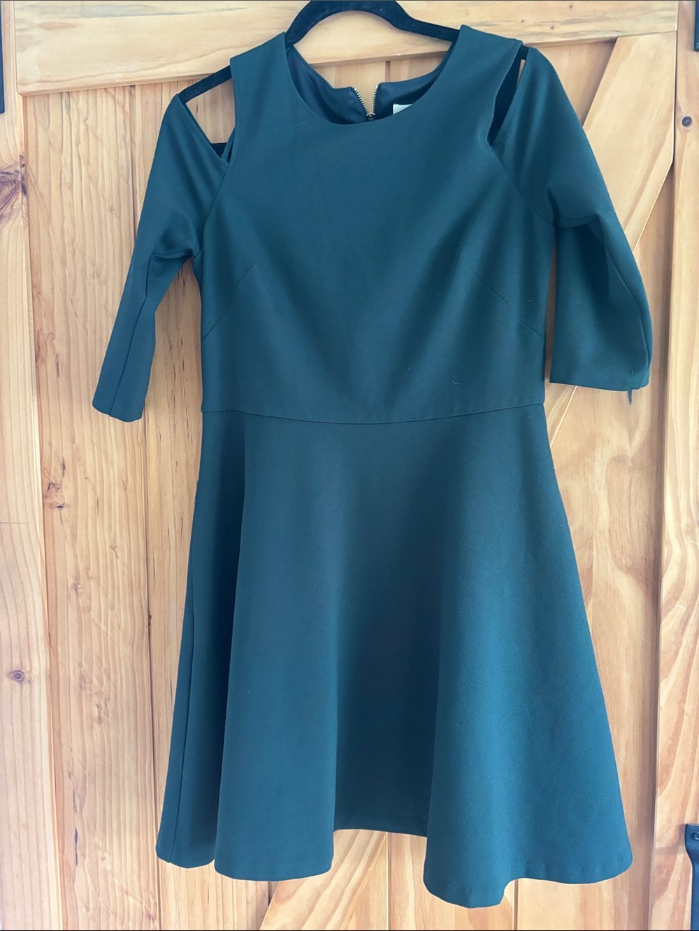 Eliza J Teal Green Cold-Shoulder Fit & Flare Dress